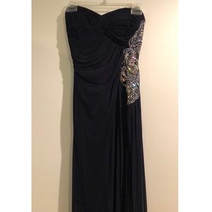 Navy Blue Faviana Prom Dress